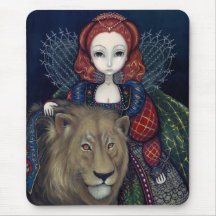 "Queen Elizabeth and a Lion" Mousepad