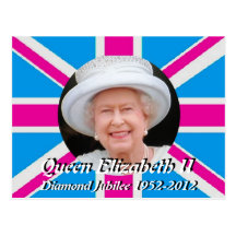 Queen Elizabeth Diamond Jubilee portrait postcard