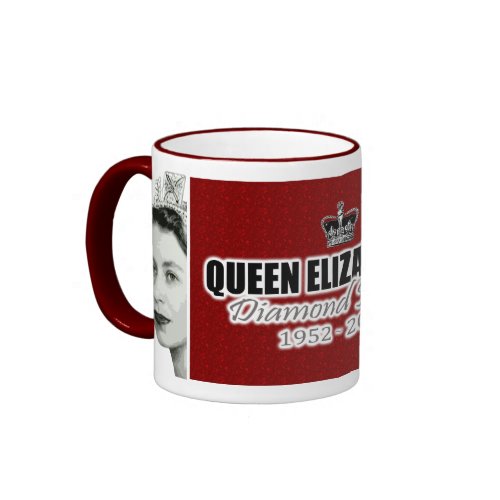 Queen Elizabeth Diamond Jubilee Red Mug mugs