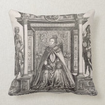 Queen Elizabeth I (1533-1603) as Patron of Geograp Pillow