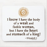 Queen Elizabeth I Tilbury Quote Mouse Pads