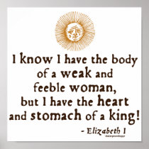 Queen Elizabeth I Tilbury Quote Print