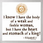 Queen Elizabeth I Tilbury Quote Print