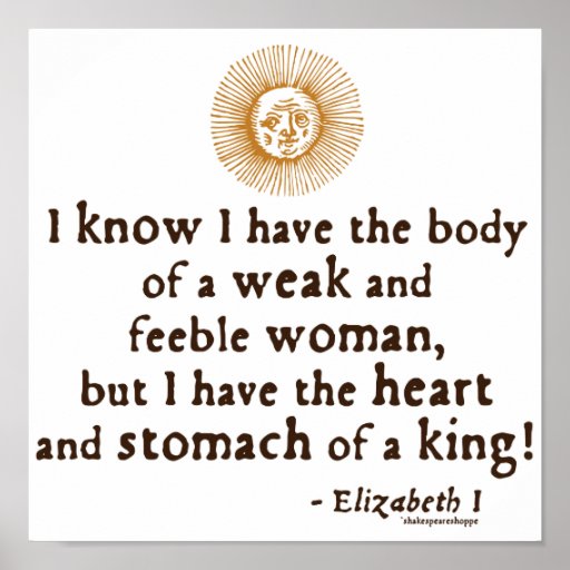 Queen Elizabeth I Tilbury Quote Print
