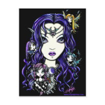 queen, fae, dark, faery, goddess, myka, jelina, gothic, fantasy, original, art, postcards, Postcard with custom graphic design