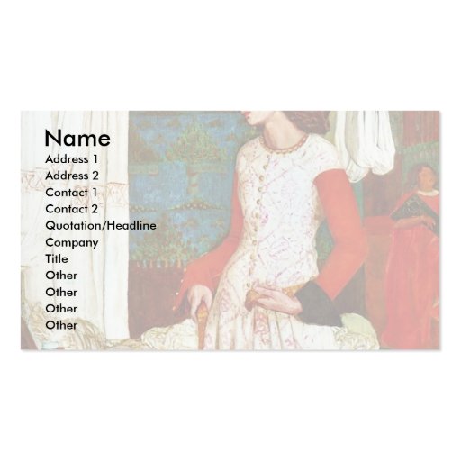 Queen Guinevere By William Morris (Best Quality) Business Cards (front side)