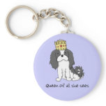 Queen Japanese Chin Keychain