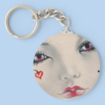 Queen jester heart face Keychain keychains