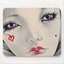 Queen jester heart face Mousepad mousepads