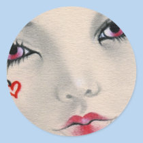Queen jester heart face Sticker stickers