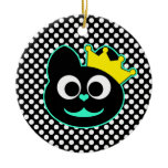 Queen Kitty Green Christmas Ornament