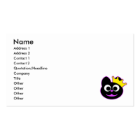 Queen Kitty Purple Business Cards