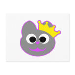 Queen Kitty Purple - Gray Postcard