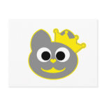 Queen Kitty Yellow - Gray Post Card