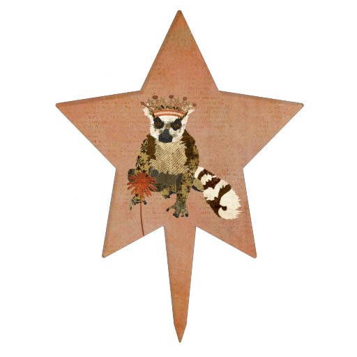 Queen Lemur Pretty Pink Cake Pick