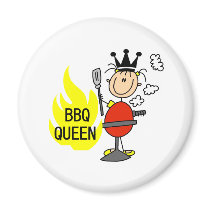 Queen of Barbequeing Magnets