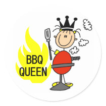Queen of Barbequeing Round Sticker