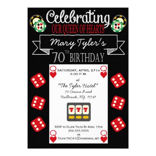 Queen of Hearts 70th Birthday Party Invitation