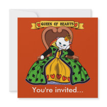 Queen of hearts cat invitations by JellyRollDesigns Queen of hearts cat invitations