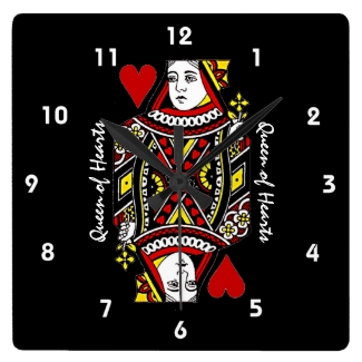 Queen of Hearts Design Wall Clock