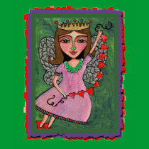 Queen of Hearts Fairy - ladies t-shirt by folkartblonde Queen of Hearts Fairy - ladies t-shirt