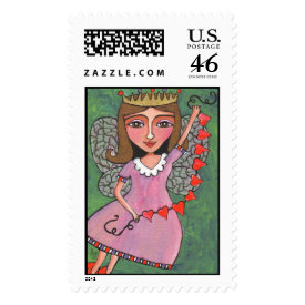 Queen of Hearts Fairy - Postage Stamp - An original folk art design by artist Amy Jordan. Enjoy for Valentine's Day or year round use! Queen of Hearts Fairy - Postage Stamp - An original folk art design by artist Amy Jordan. Enjoy for Valentine's Day or year round use!