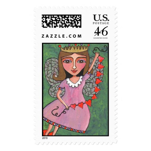 Queen of Hearts Fairy - postage stamp stamp