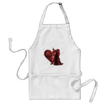 Queen Of Hearts & Heart Jewel - Red aprons