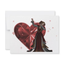 Queen Of Hearts & Heart Jewel - Red & Colour invitations