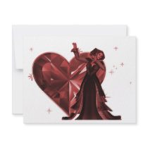 Queen Of Hearts & Heart Jewel - Red invitations