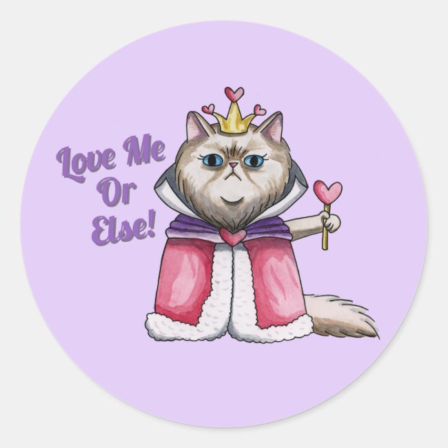 Queen of Hearts Persian Cat Illustration