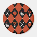 Queen of Hearts Royal Motifs Fridge Magnet