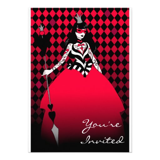 Queen of Hearts sophisticated party invitation