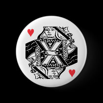 Queen of Hearts Vector Graphic Button buttons