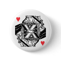 Queen of Hearts Vector Graphic Button