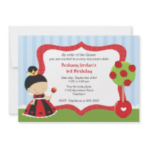 Queen of Hearts Wonderland Birthday invitations