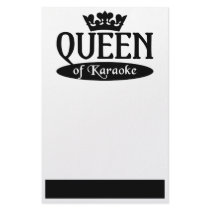 Queen of Karaoke stationary, customize Stationery Paper