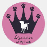 Queen of My Pack Round Sticker