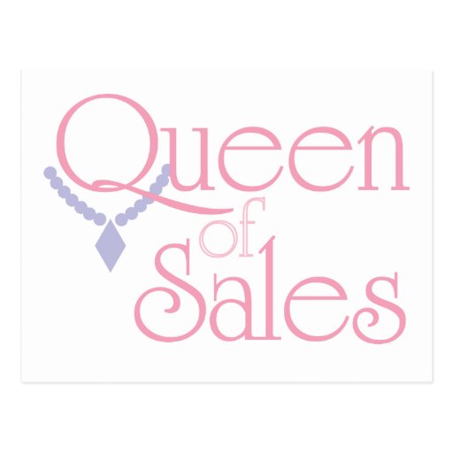 Queen of Sales on White Postcard Zazzle