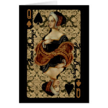 Queen of Spades Blank Card
