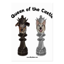 Queen of the Castle Chess Dogs Business Cards