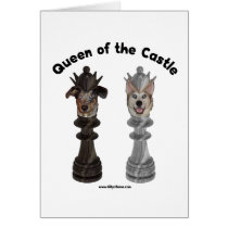 Queen of the Castle Chess Dogs Card