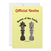 Queen of the Castle Chess Dogs Invitation
