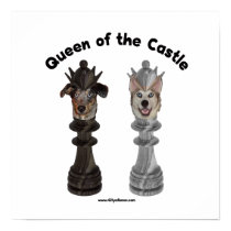 Queen of the Castle Chess Dogs Poster