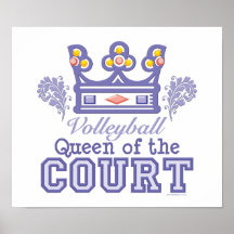 Queen Of The Court Volleyball Poster