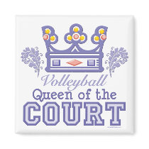 Queen of the Court Volleyball Square Magnet
