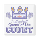 Queen of the Court Volleyball Square Magnet