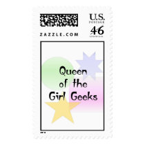 Queen of the Girl Geeks postage by dndartstudio Queen of the Girl Geeks postage