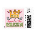 Queen of the Green Golf Postage Stamps