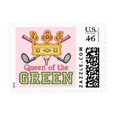 Queen of the Green Golf Postage Stamps by SportyTeesGifts